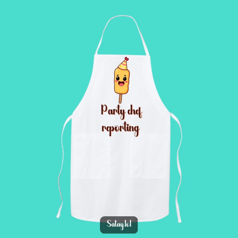 Funny Party Satay Skewer Apron - Excited Chef's Kitchen Gear