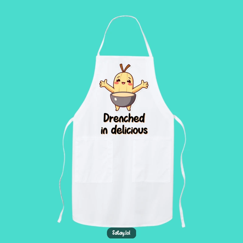 Funny Satay Apron: Kitchen Sauce Embrace Character, Humorous Condiment Lover Gift