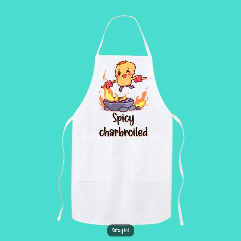 Funny Satay Skewer Flaming Grill Apron: Hilarious Cooking Gift for Chefs
