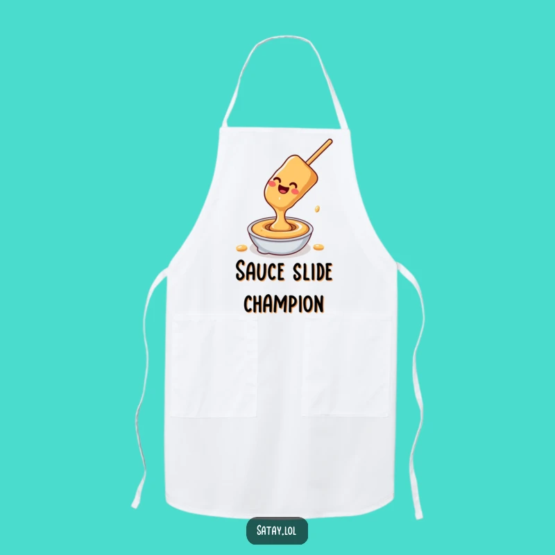 Funny Satay Skewer Peanut Sauce Slide Apron: Cook with Saucy Flair