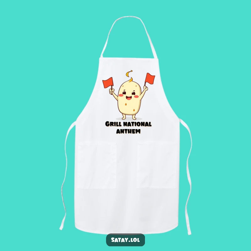 Funny Satay Grill Flag Apron: Cook with Enthusiasm and Humorous Flair