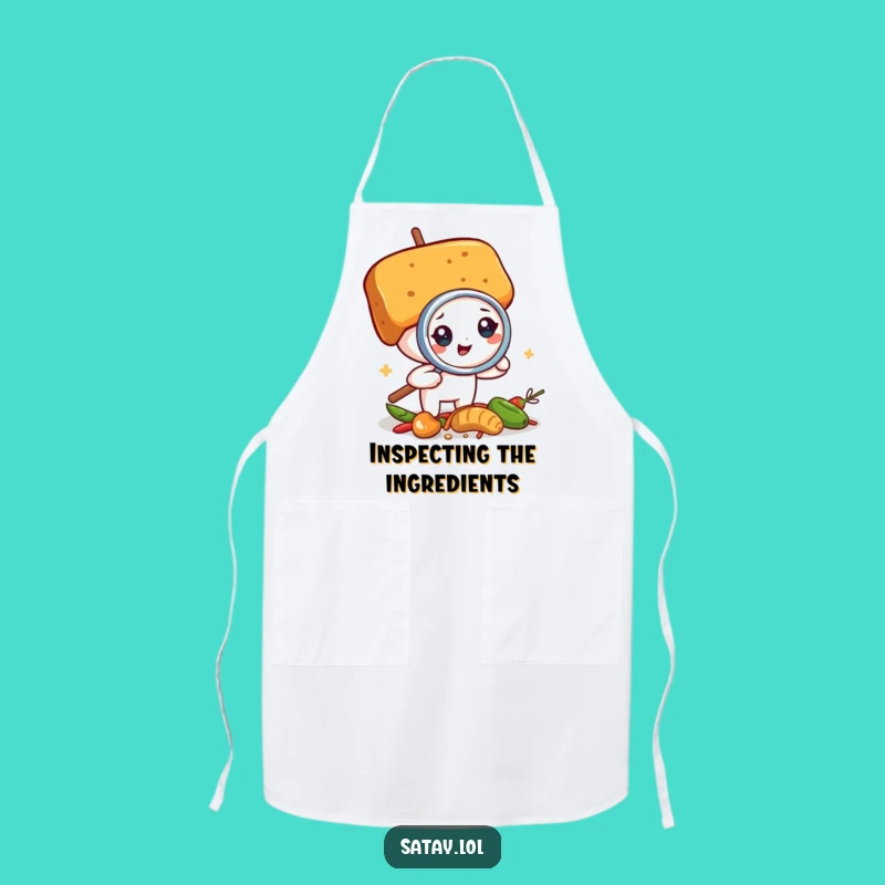 Funny Satay Skewer Detective Apron: Solve Flavor Mysteries with this Hilarious Gear