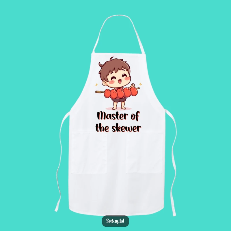 Funny Satay Skewer Juggling Meatballs Apron - Chef's Hilarious Kitchen Companion