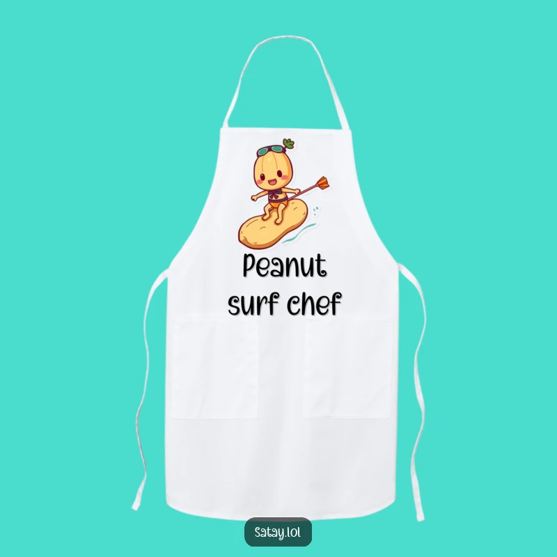 Funny Satay Skewer Surfing Peanut Apron - Chef Skewer Character Action Gift