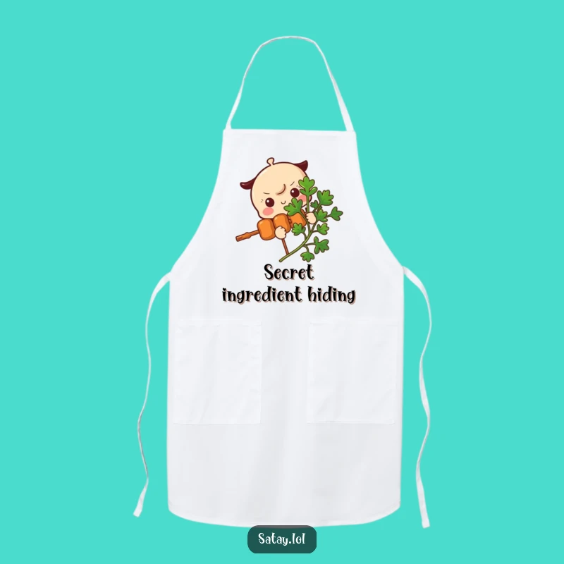 Funny Satay Skewer Parsley Peek Apron - Chef Skewer Character Hide Gift