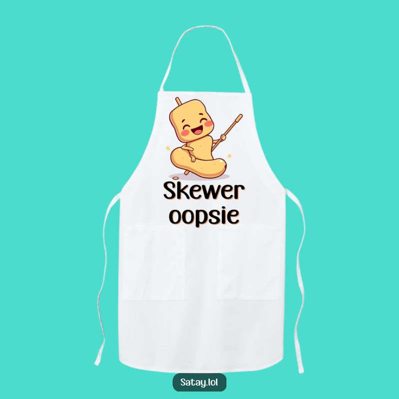 Funny Satay Skewer Apron: Slipping While You Cook, Perfect for Kitchen Mishaps Funny Gift!