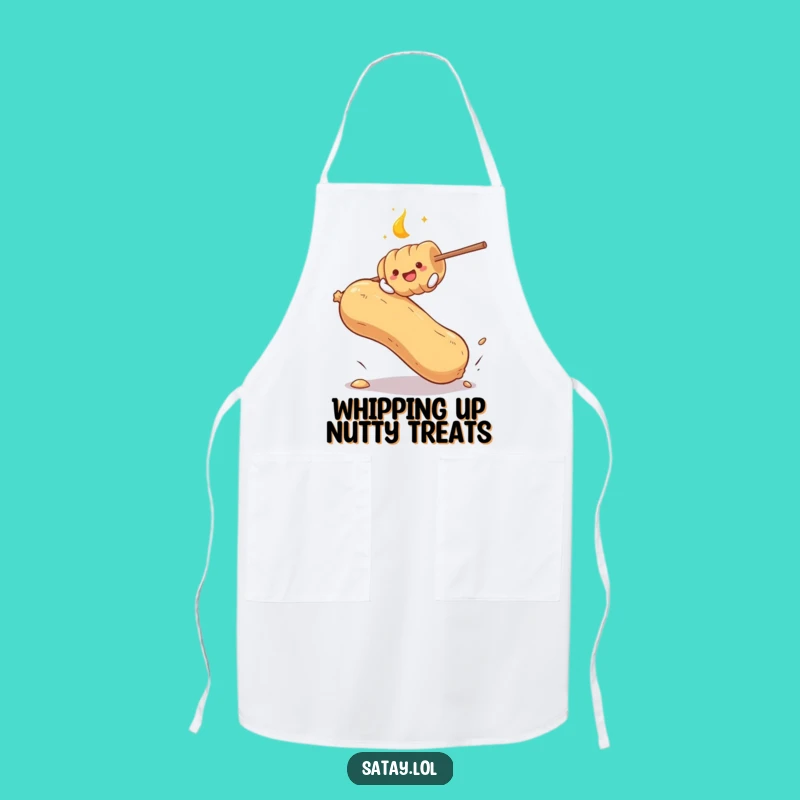 Funny Satay Skewer Peanut Bounce Apron - Kitchen Humor & Protection