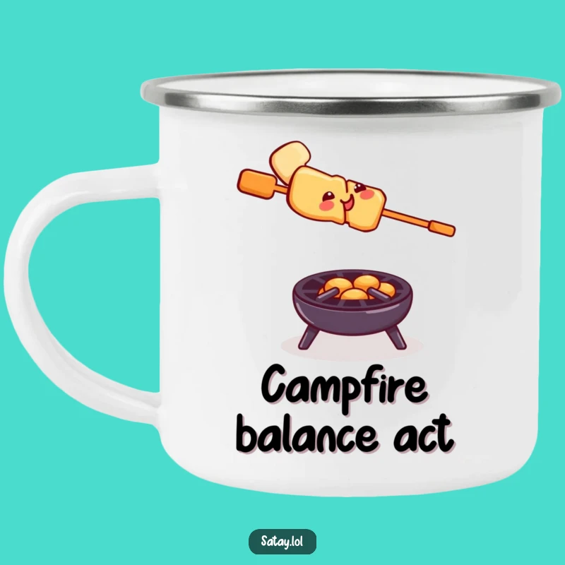 Funny Satay Skewer Grill Balance Camping Mug: Adventure Fuel for Daredevils
