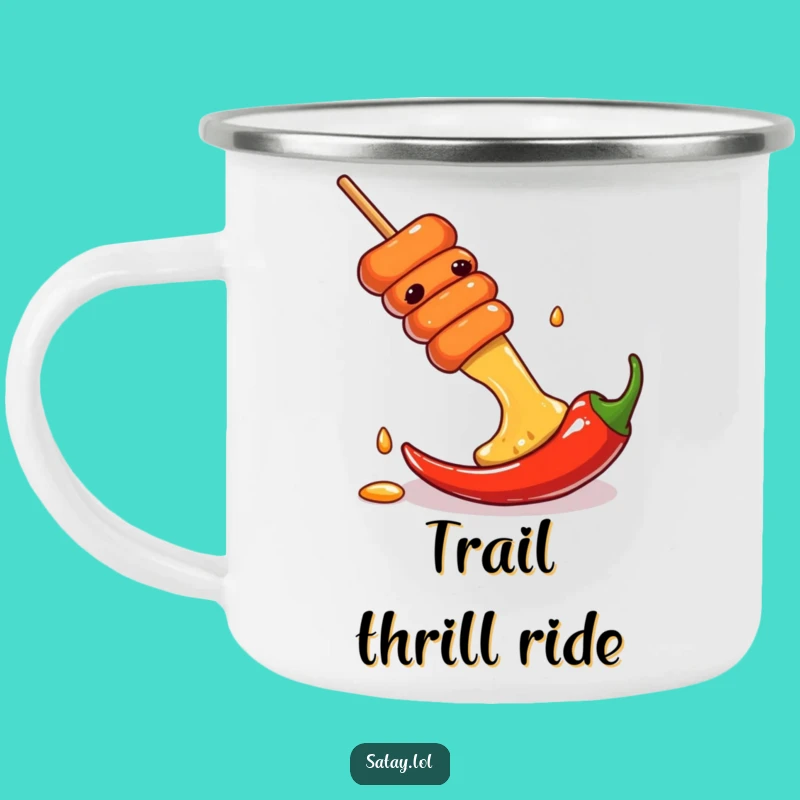 Funny Satay Skewer Chili Camp Mug: Adventure Spice, Perfect Gift for Outdoors