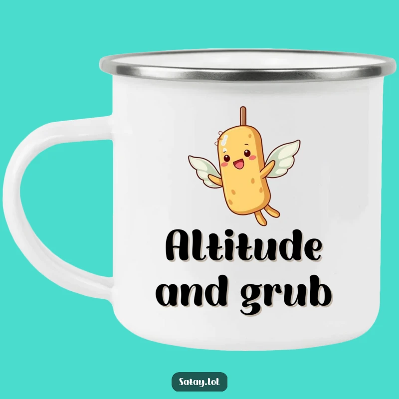 Funny Satay Skewer Flying Camp Mug: Adventure Dreams, Perfect Gift