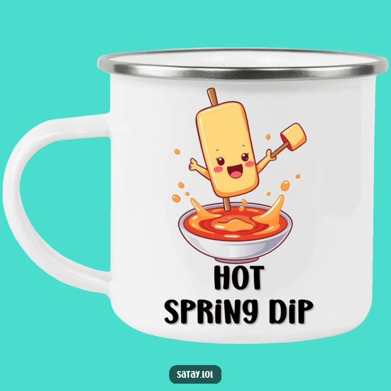 Funny Satay Skewer Sauce Camping Mug: Diving Character, Outdoor Funny Gift