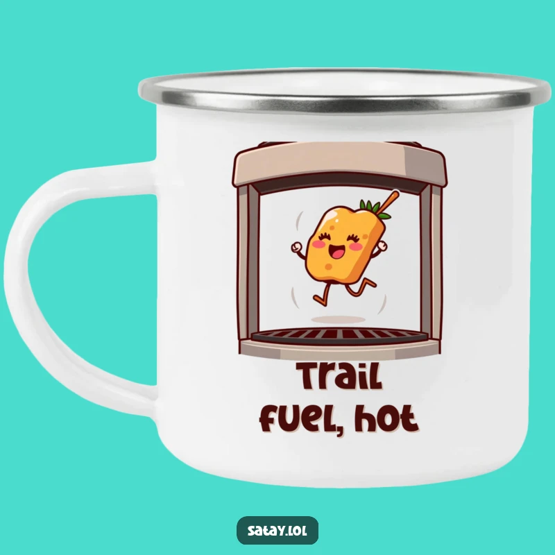 Funny Satay Skewer Camp Mug: Adventure Humor for Grill Fans, Perfect Gift