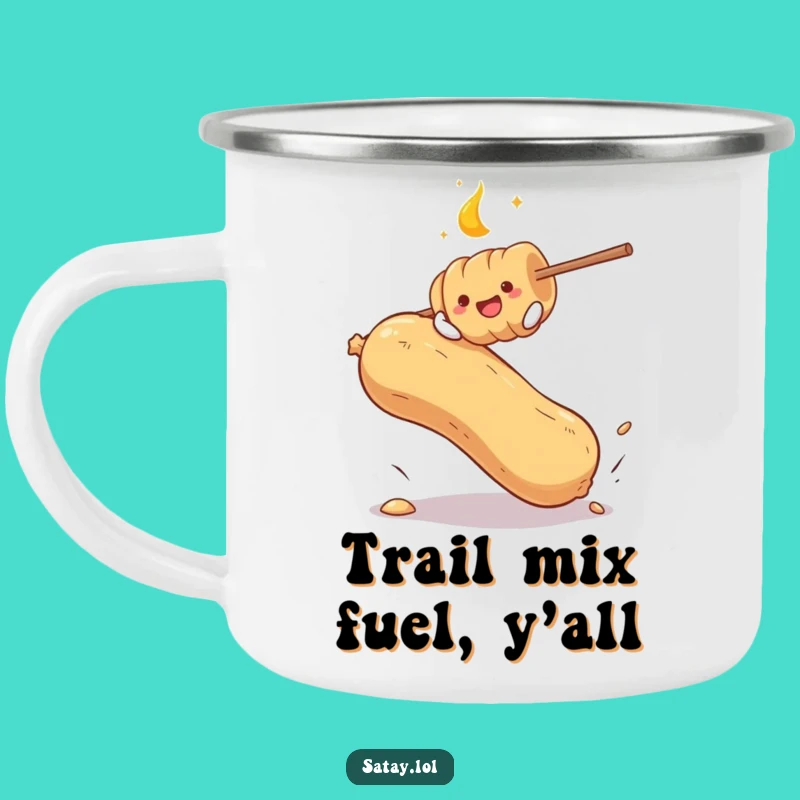 Funny Satay Skewer Peanut Bounce Camping Mug - Outdoor Humor