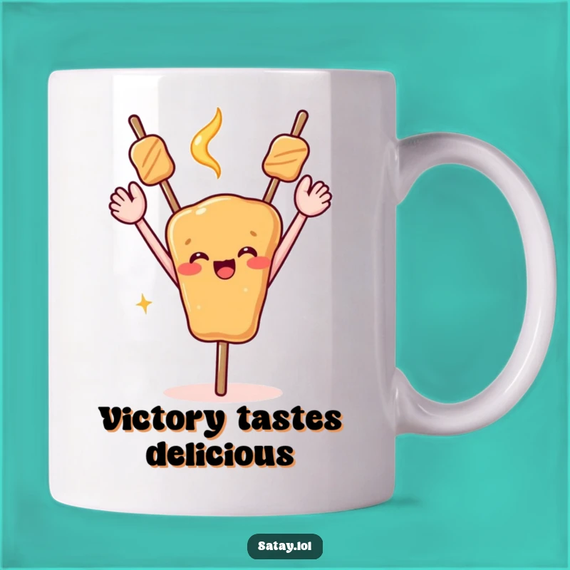 Funny Celebrating Satay Skewer Mug - Joyful Foodie Gift for Festivities