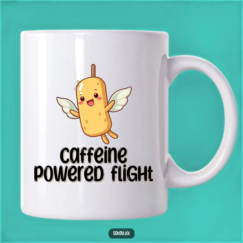 Funny Satay Skewer Flying Mug: Peanut Wings & Dreams, Perfect Gift