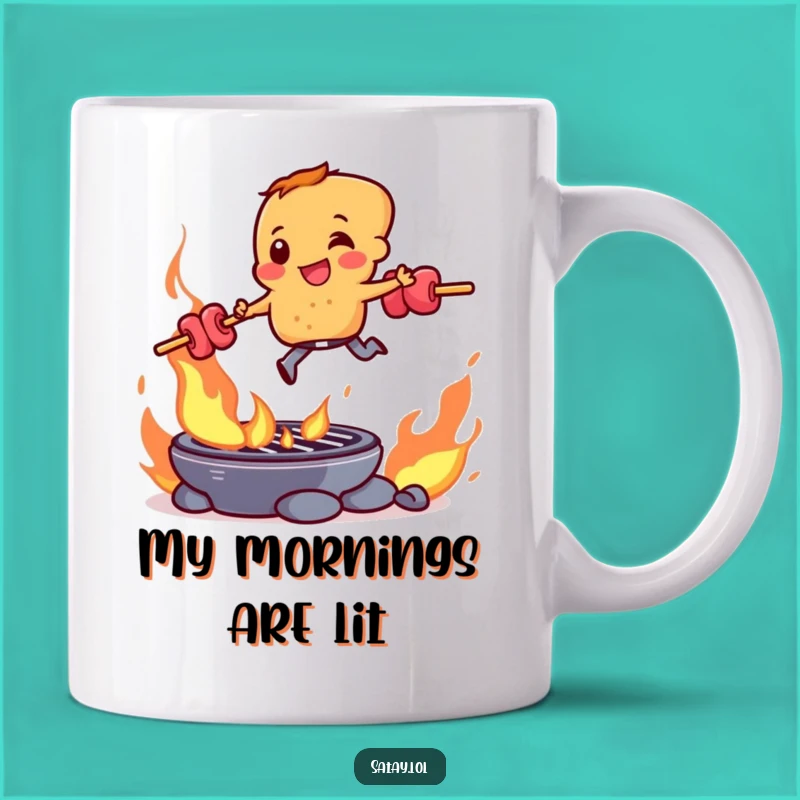 Funny Satay Skewer Grill Leap Mug: A Hilarious Gift for Foodies
