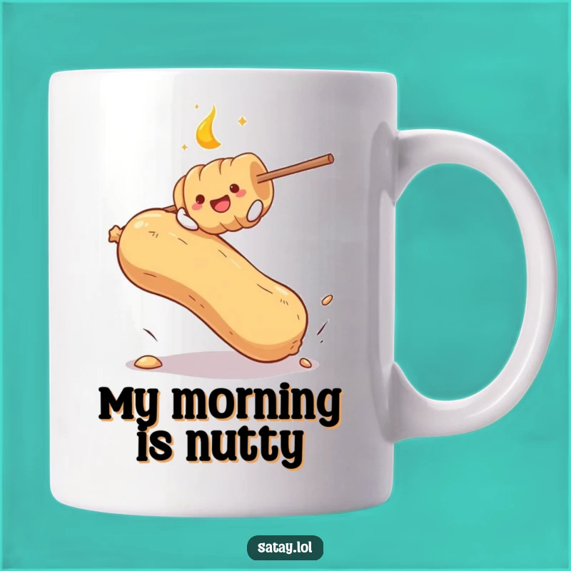 Funny Satay Skewer Peanut Bounce Mug - Hilarious Foodie Gift Idea