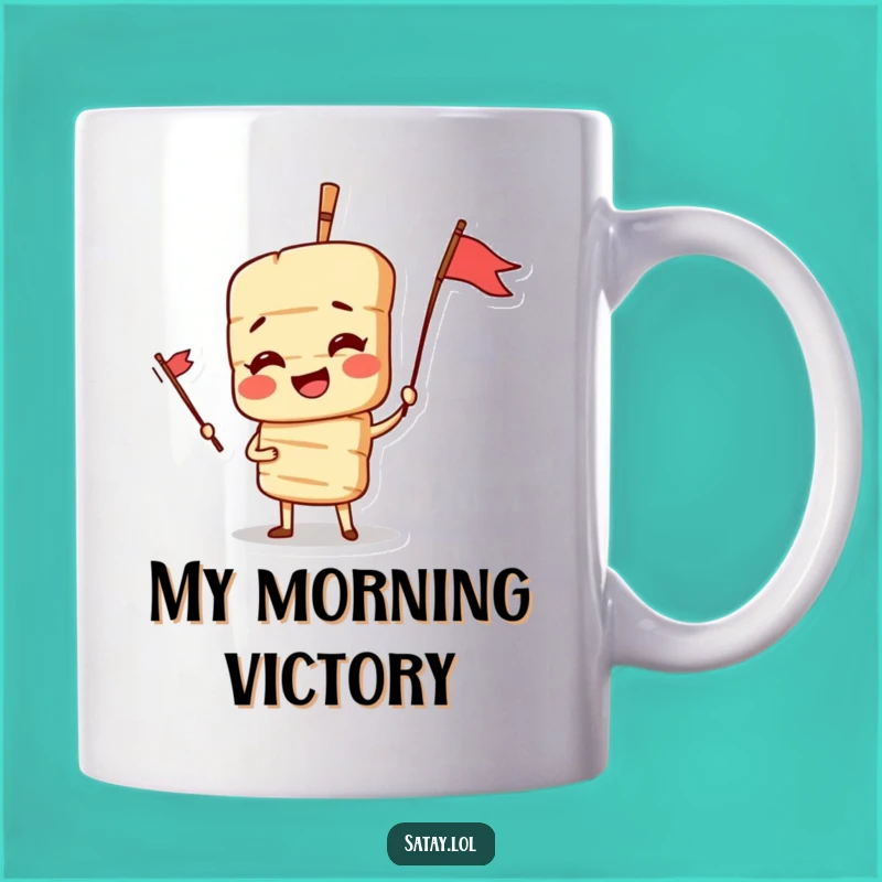 Funny Satay Skewer Mug - Dramatic Pose, Patriotic Skewer, Hilarious Gift