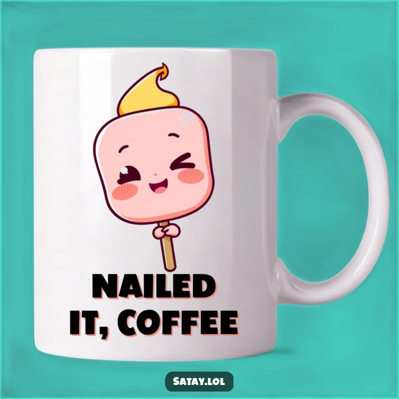 Funny Satay Skewer Winking Mug: Chef's Kiss Skewer Humor Gift