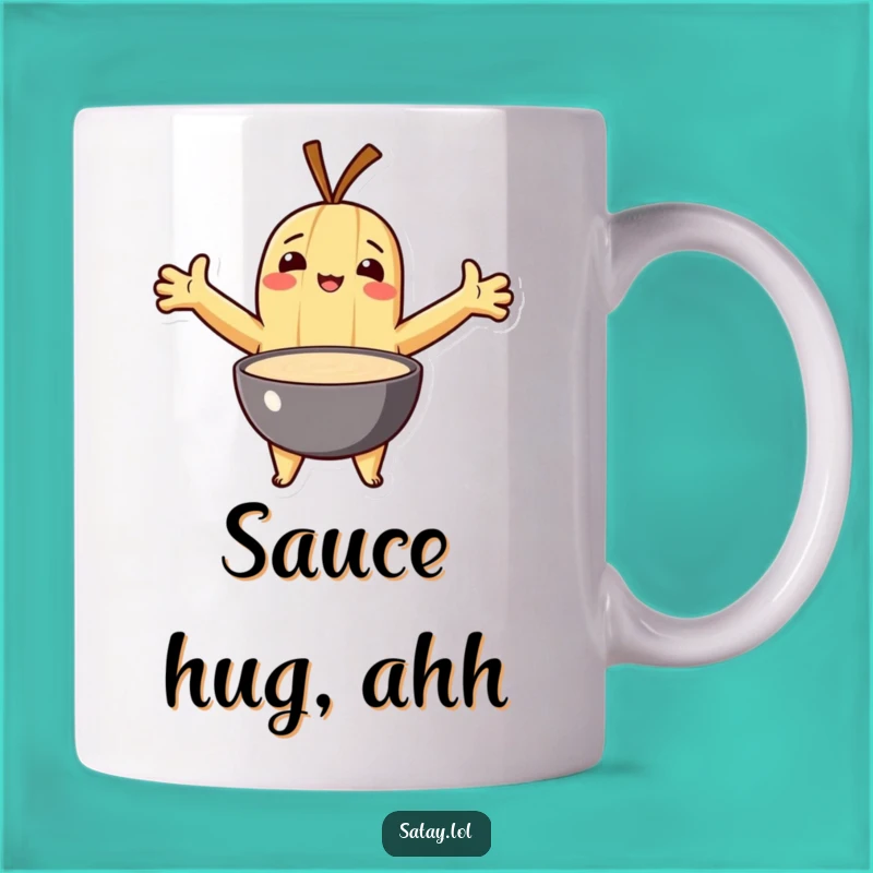 Funny Satay Mug: Sauce Embrace Character, Perfect Devoted Humorous Gift