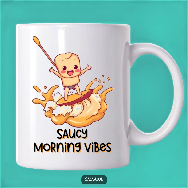 Funny Satay Skewer Peanut Sauce Surf Mug: Hilarious Gift for Sauce Lovers