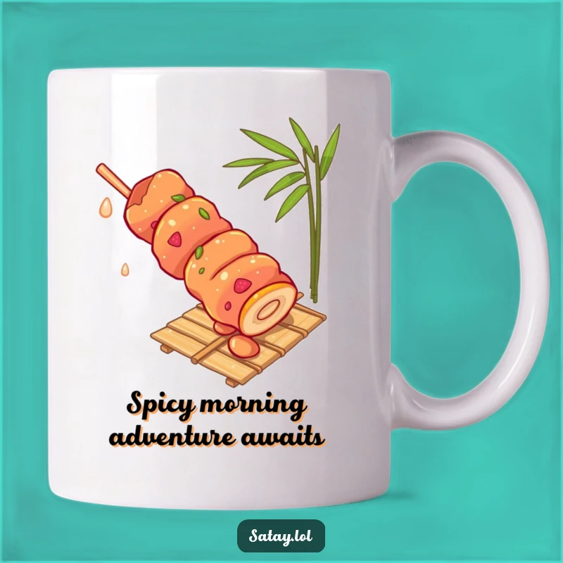 Funny Satay Skewer Rolling Graphic Mug: A Hilarious Skewer Gift Idea
