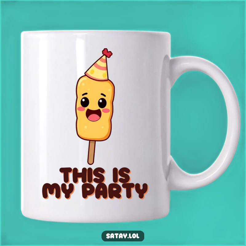 Funny Party Satay Skewer Mug - Excited Foodie Gift for Celebrations