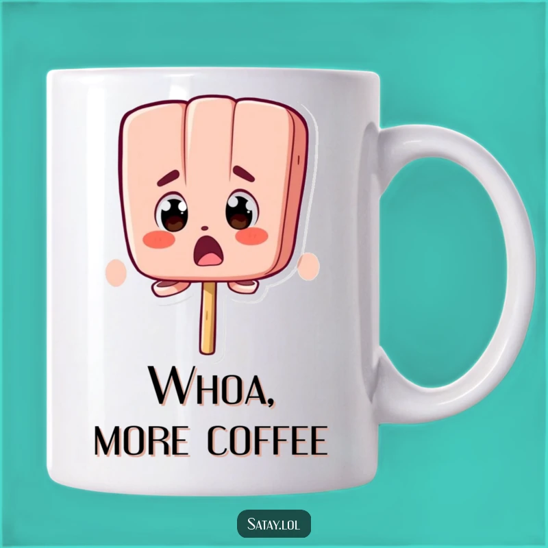 Funny Surprised Satay Skewer Mug: Bug-Eyed Skewer Drinkware, Hilarious Reaction Gift