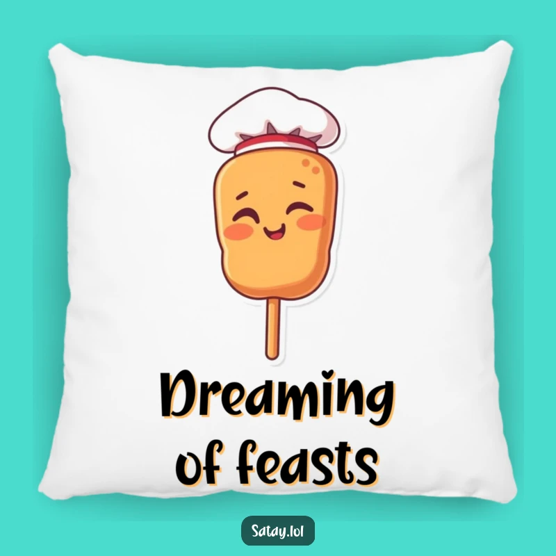 Funny Chef Satay Skewer Pillow: Winking Skewer Cushion, Culinary Decor, Cozy Funny Gift