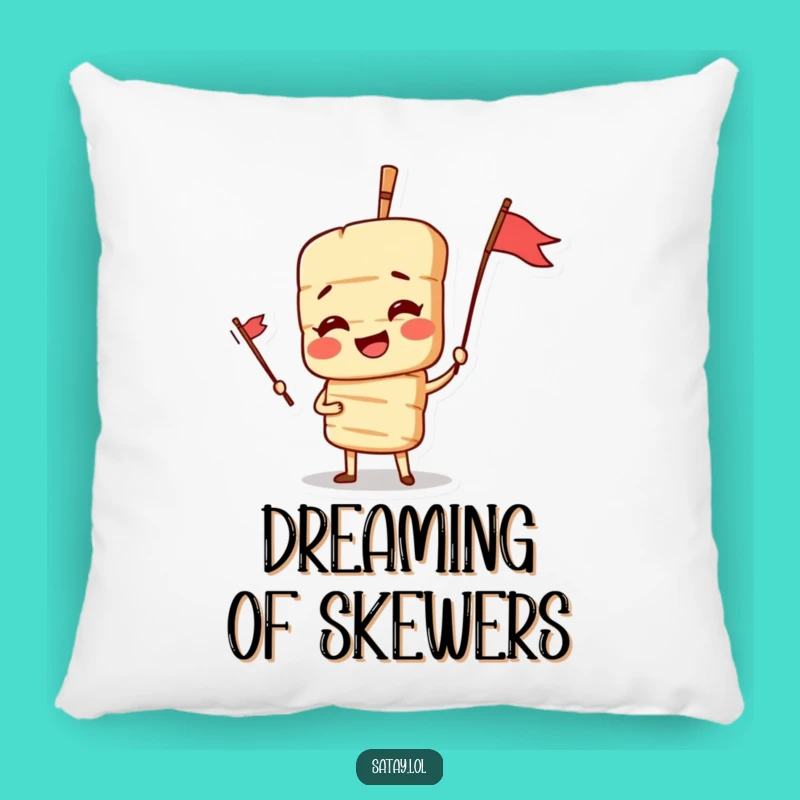Funny Satay Skewer Pillow - Dramatic Pose Cushion, Grill Master Comfort Gift