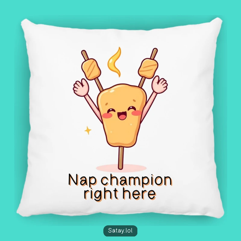 Funny Celebrating Satay Skewer Pillow - Cozy & Joyful Accent