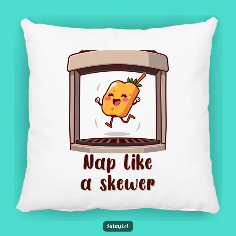 Funny Satay Skewer Comfort Pillow: Plush Humor for Grill Lovers, Great Gift