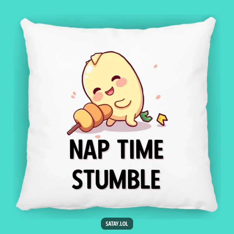 Funny Tripping Satay Skewer Pillow: Clumsy Skewer Cushion, Humorous Gag Gift