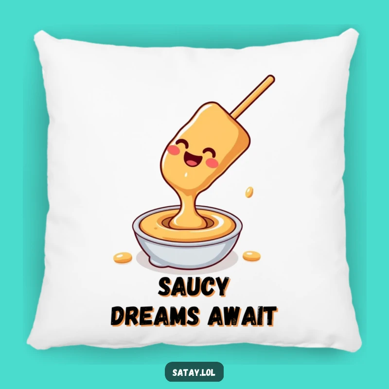 Cozy Funny Satay Skewer Peanut Sauce Slide Pillow: Comfort with a Saucy Twist