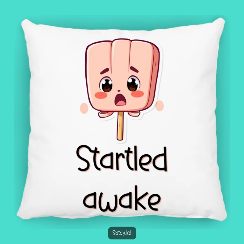 Funny Surprised Satay Skewer Pillow: Bug-Eyed Skewer Cushion, Reaction Decor, Cozy Funny Gift