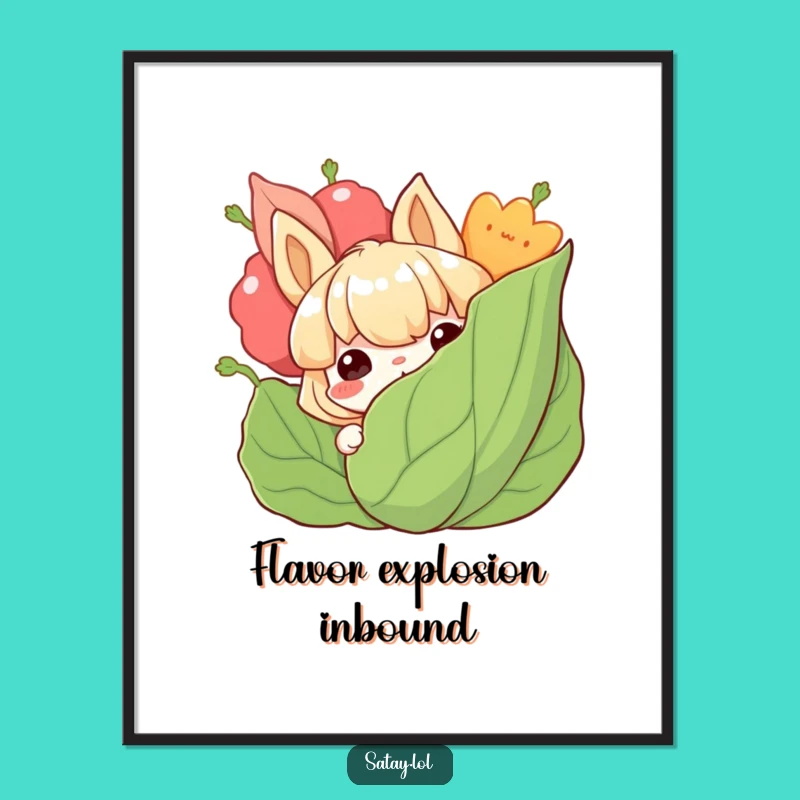 Funny Satay Digital Art: Grinning Skewer Character, Instant Decor Gift!