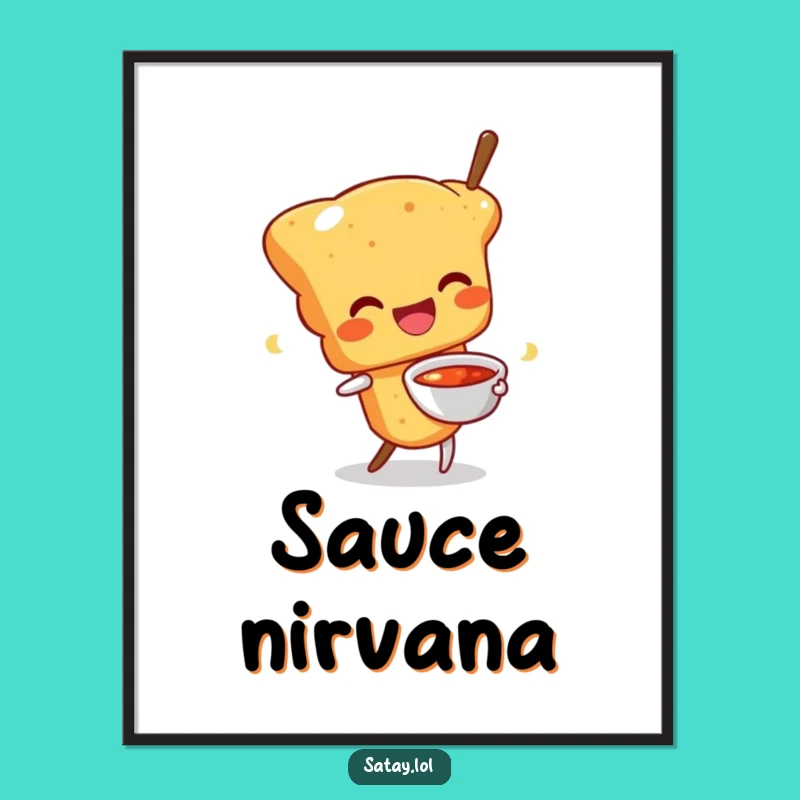 Funny Happy Satay Skewer Digital Print: Wiggling Food Art - Instant Funny Gift!