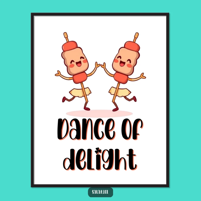 Funny Satay Dance Digital Art - Synchronized Skewers Print Gift