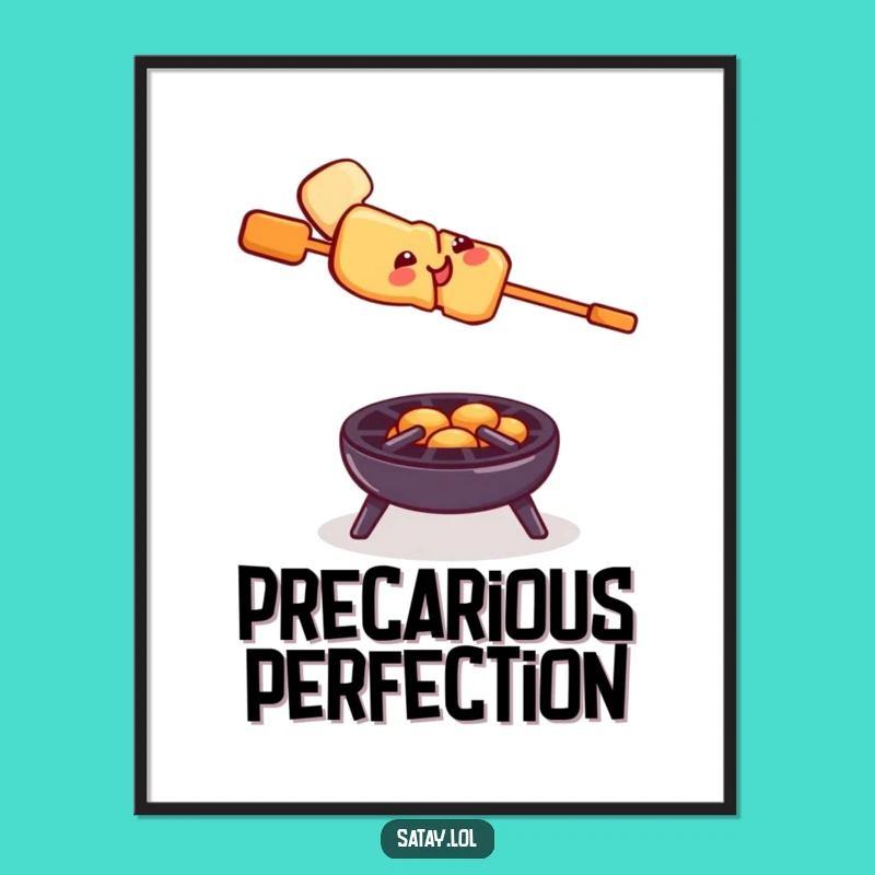 Funny Satay Skewer Grill Balance Digital Art: Instant Daring Decor