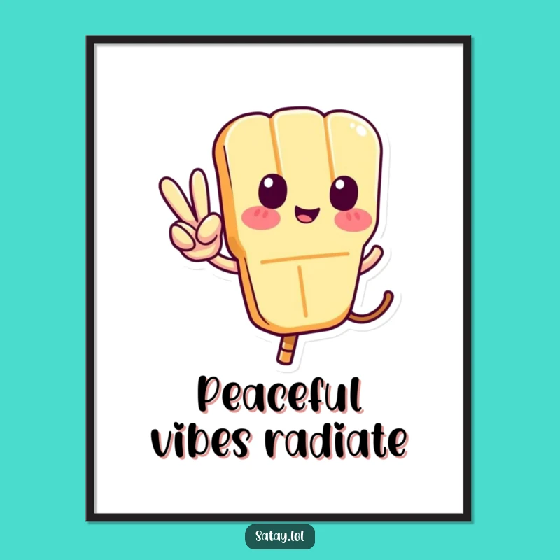 Funny Satay Skewer Peace Digital Print - Skewer Character Wall Art Gift