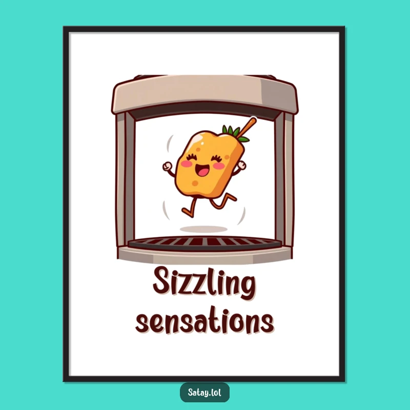 Funny Satay Skewer Digital Art: Instant Grill Humor Download, Perfect Gift