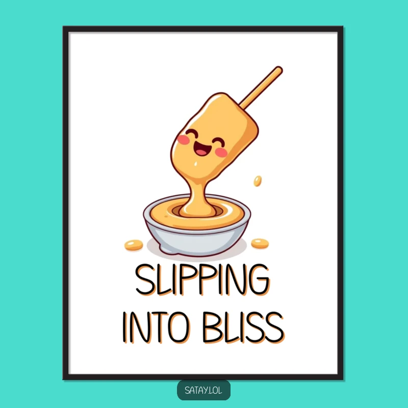 Funny Satay Skewer Peanut Sauce Slide Digital Art: Instant Saucy Decor