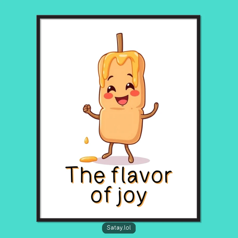Funny Satay Skewer Jigging Digital Print: Instant Hilarious Foodie Art