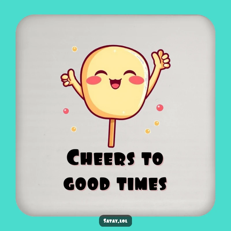 Funny Satay Coaster Set - Cheerful Foodie Style, Housewarming Gift