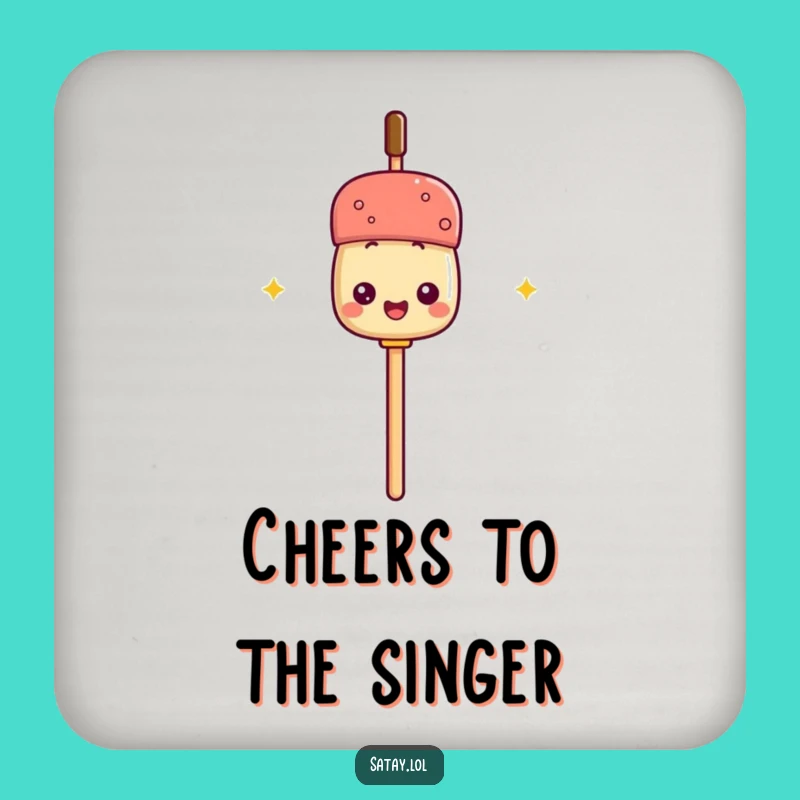 Funny Satay Mic Drink Coaster: Protect Surfaces with Stage Flair