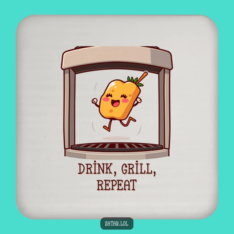 Funny Satay Skewer Coaster Set: Protect Surfaces with Grill Humor, Great Gift