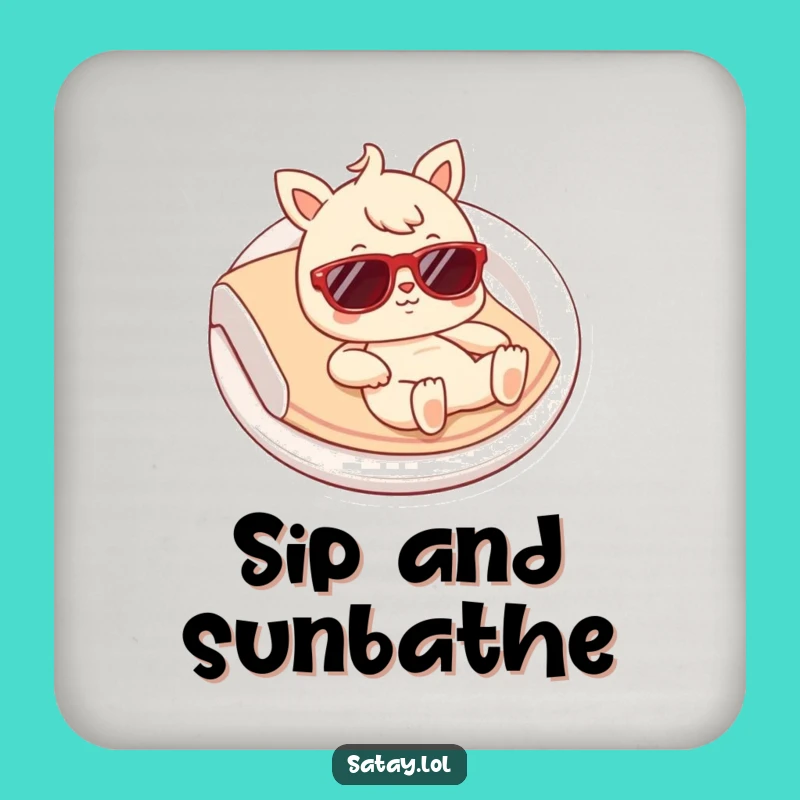 Funny Satay Coaster Set: Tiny Sunglasses Protection, Hilarious Table Decor, Perfect Housewarming Gift!