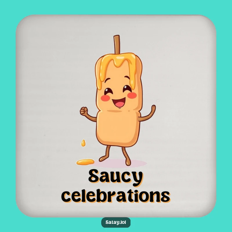 Funny Satay Skewer Jigging Coaster: Protect Surfaces with Foodie Fun