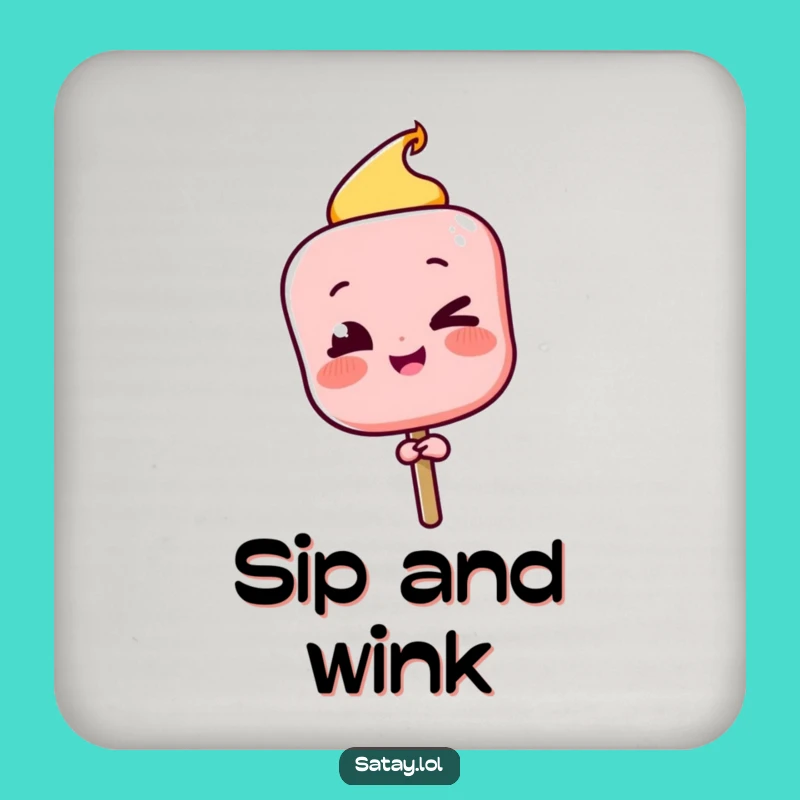 Funny Satay Skewer Winking Coasters: Protect Surfaces with Skewer Style