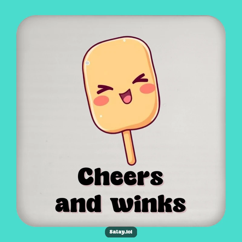 Funny Satay Wink Coaster Set: Cheeky Skewer Protection, a Perfect Funny Gift